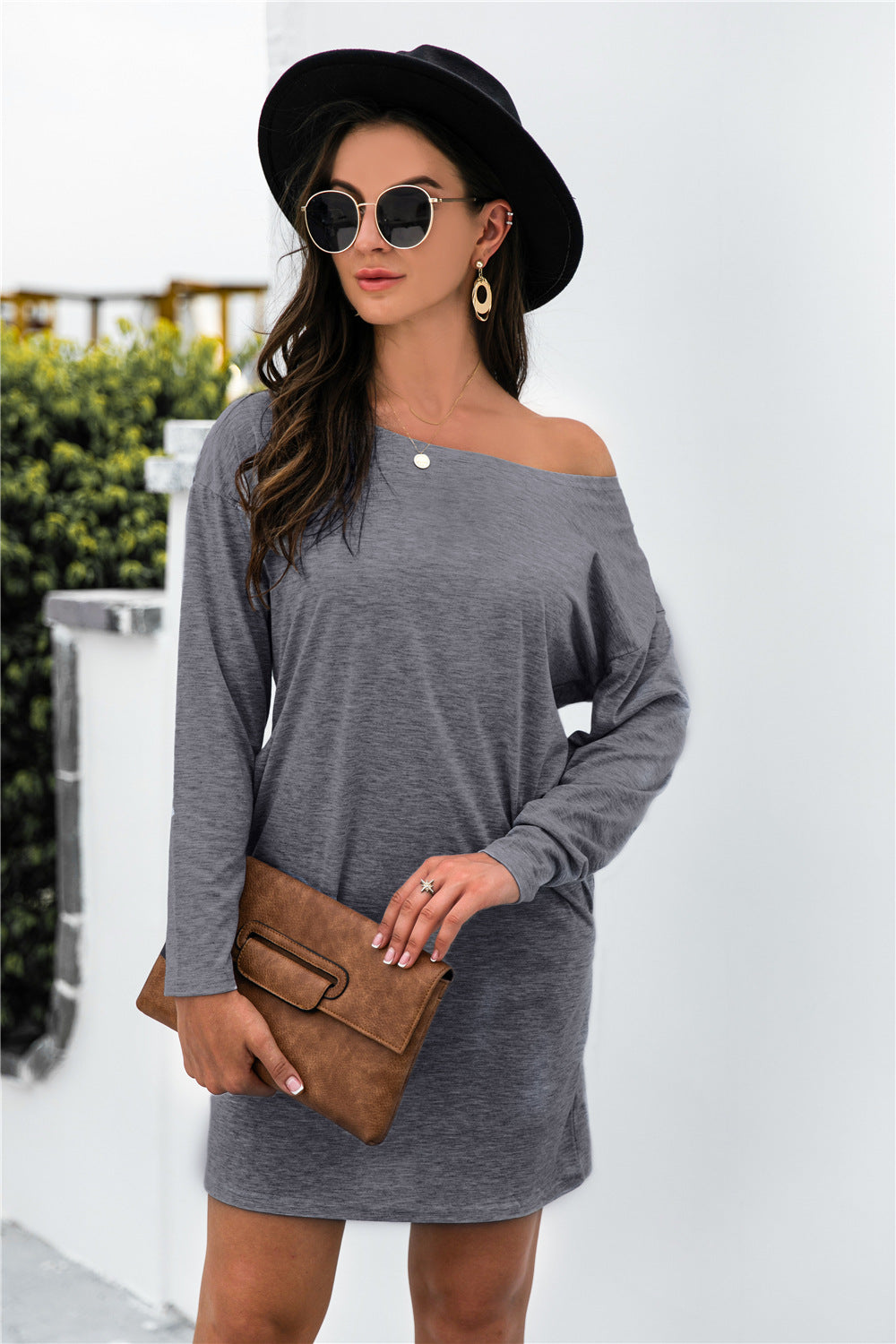 Blakely Cotton Blend Boat Neck Sweater - Grey - FINAL SALE InsStreet