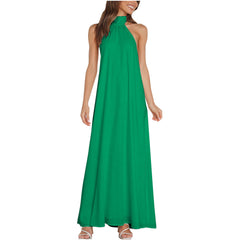 Mitra Backless Halter Maxi Dress Ins Street