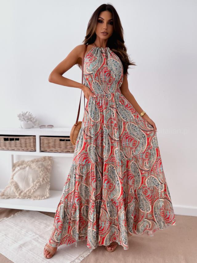 Never Too Much Printed Open Back Maxi Dress Ins Street