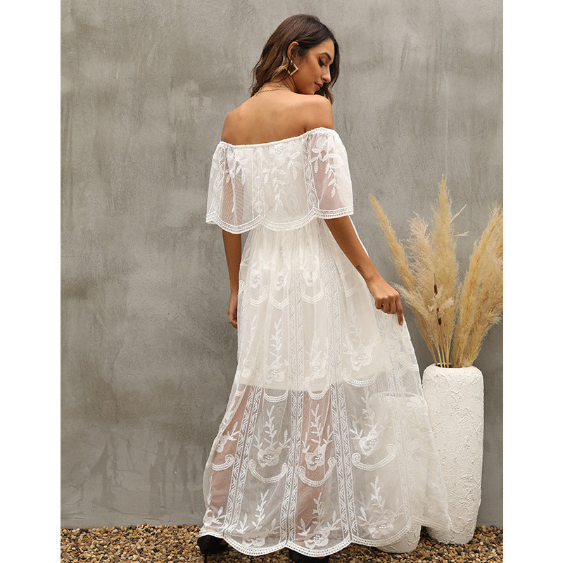Our Together Is Forever Off The Shoulder Lace Maxi Dress – InsStreet