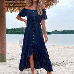 Some Like It Hot Smocked Off The Shoulder Dress - Navy Ins Street