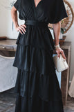 Formal Introduction Ruffle Tiered Maxi Dress - Black Ins Street