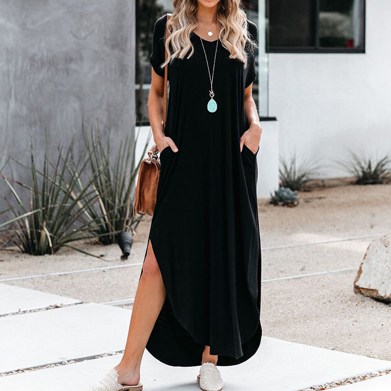 Farmers Market Pocketed Modal Maxi Dress - Black Ins Street