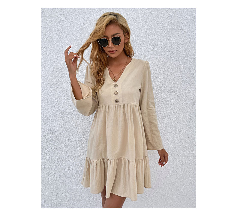 Kelley Linen Blend Shirt Dress Ins Street