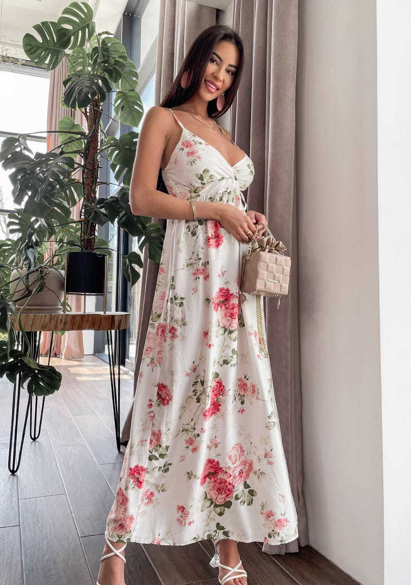 Hawaiian Floral Ruffle Halter Maxi Dress - FINAL SALE Ins Street