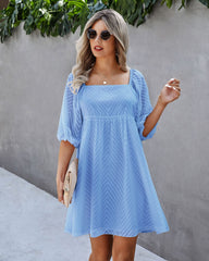 Silverado Gingham Babydoll Dress - Blue Ins Street