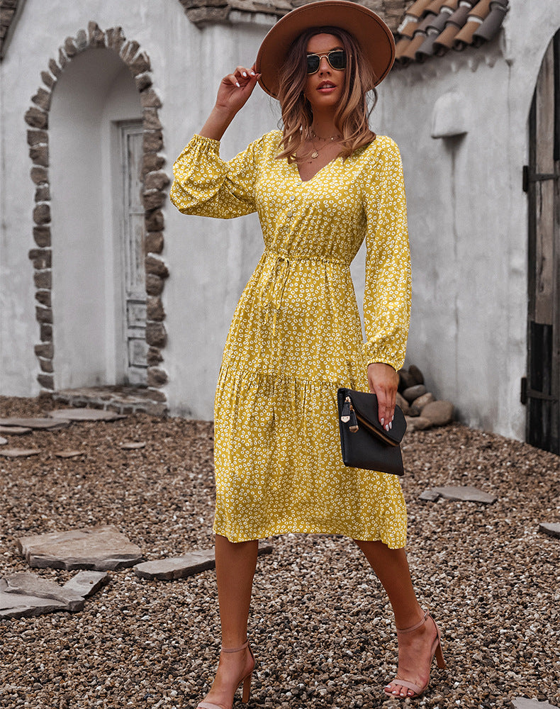 Sunshine On My Mind Floral Babydoll Dress - Mustard Ins Street