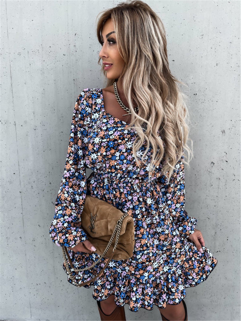 Cathy Floral Bell Sleeve Ruffle Dress - FINAL SALE Ins Street