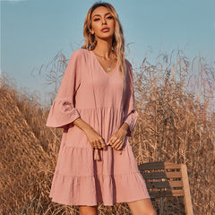 Good Karma Cotton Tiered Babydoll Tunic - Dusty Rose Ins Street