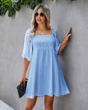 Silverado Gingham Babydoll Dress - Blue Ins Street