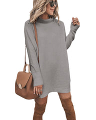 Marcelle Mock Neck Knit Dress - Light Mocha Ins Street