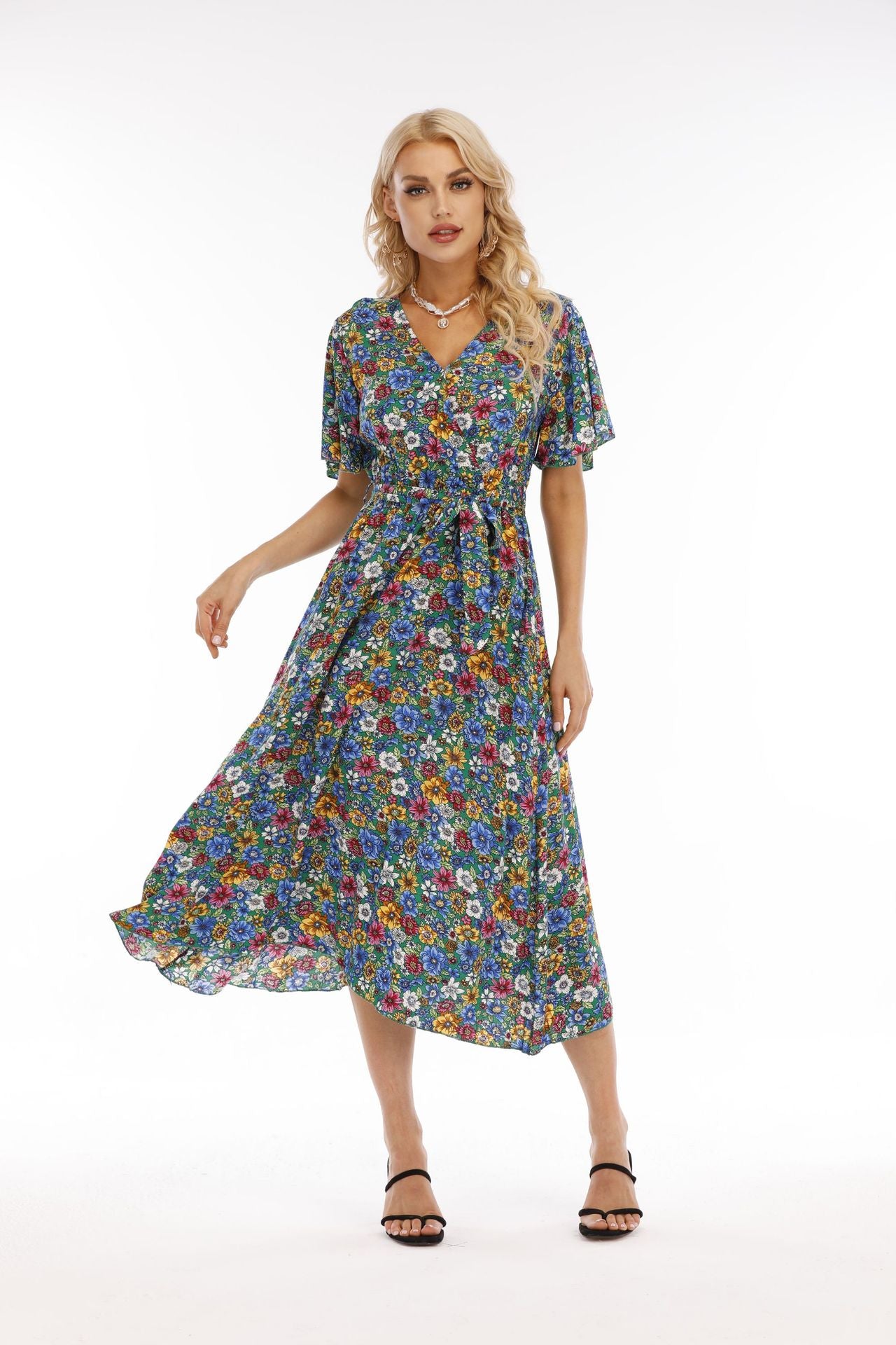 Larsen Floral Midi Dress Ins Street