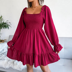 Starts With Love Smocked Dress - Wine - FINAL SALE Ins Street