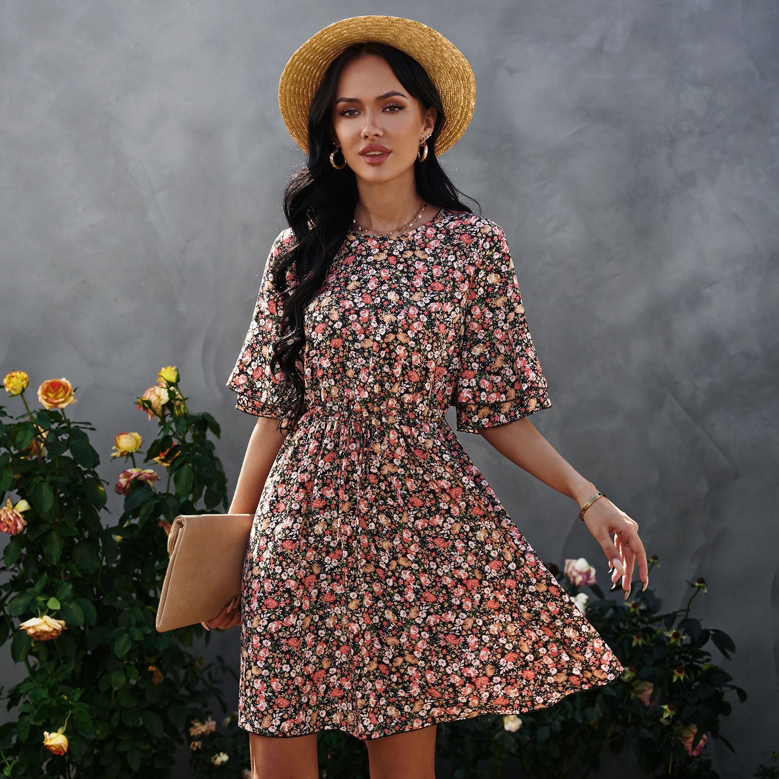 Lainie Floral Tie Dress Ins Street