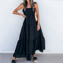 Yancy Tie Strap Wrap Midi Dress Ins Street