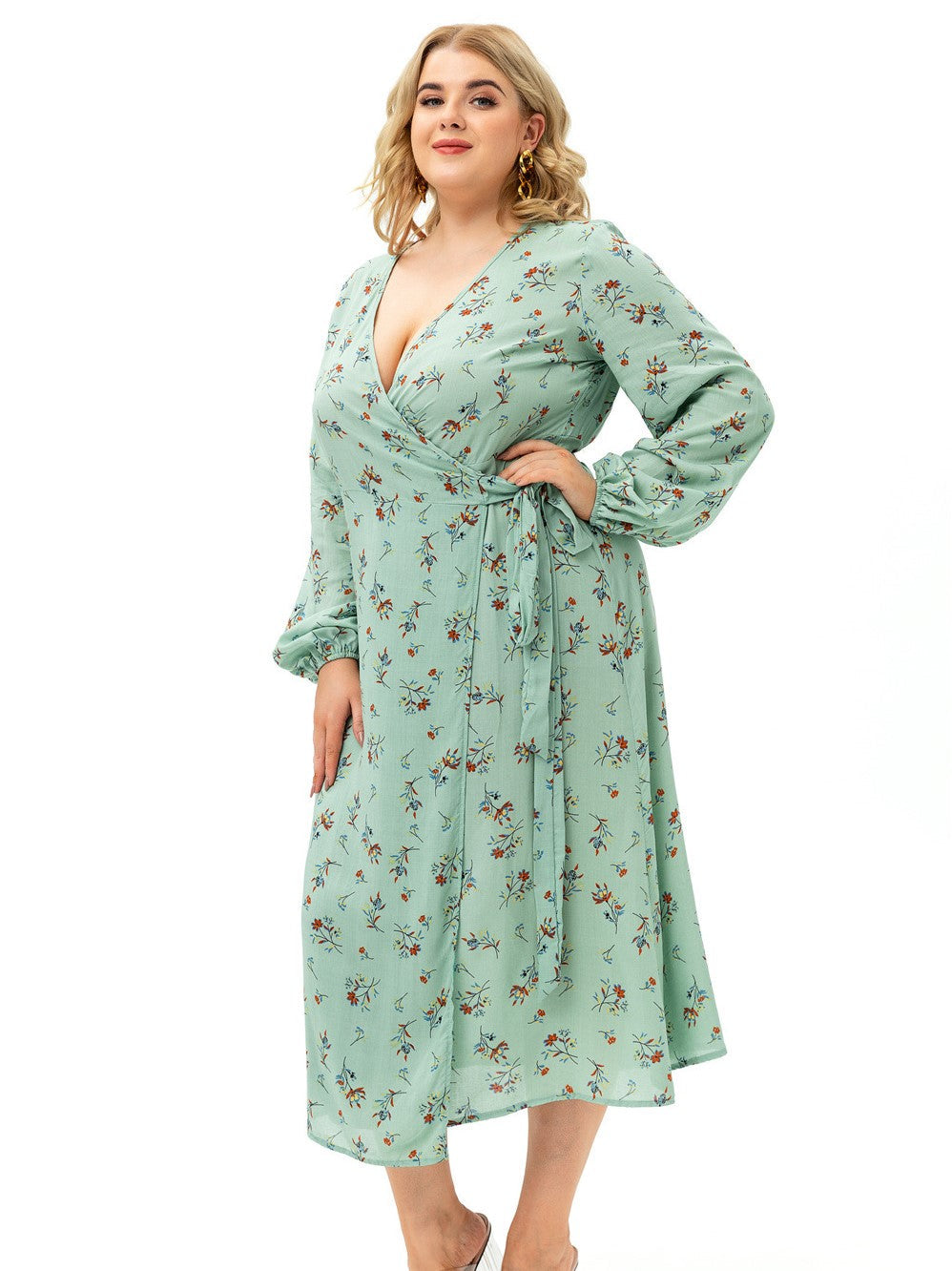 The New Long Sleeve Floral Split Dress 2023-03-14 InsStreet