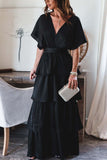 Formal Introduction Ruffle Tiered Maxi Dress - Black Ins Street