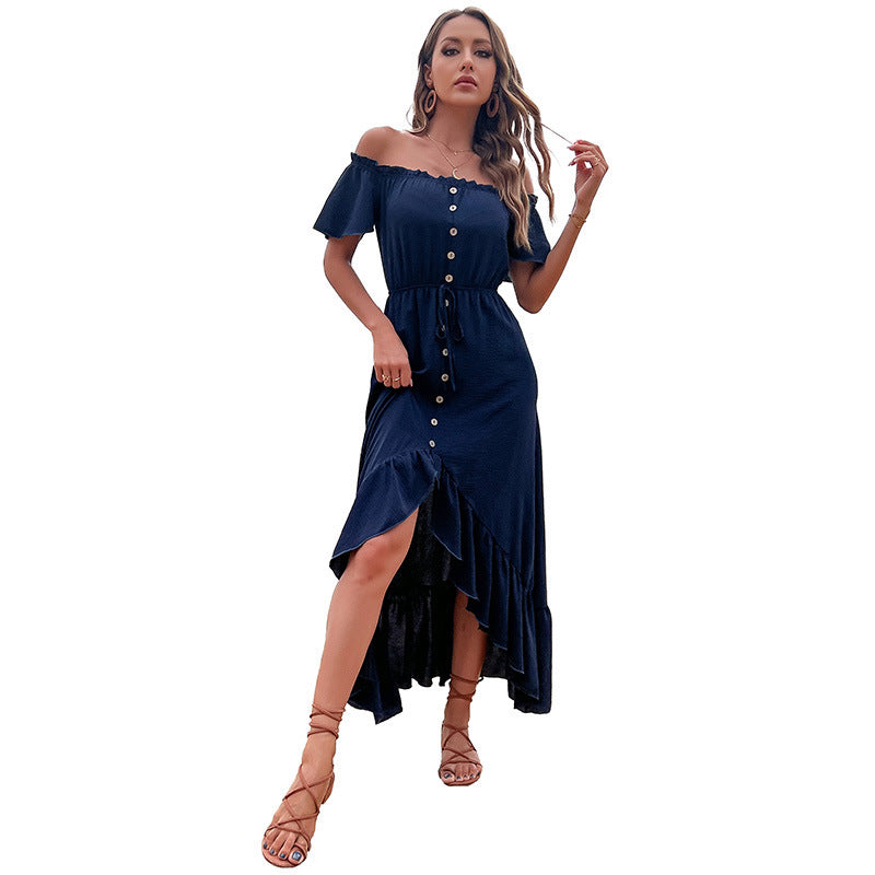 Some Like It Hot Smocked Off The Shoulder Dress - Navy Ins Street