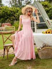 Tru Tiered Ruffle Maxi Dress - Light Peach - FINAL SALE ENDL-001