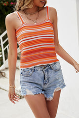 Clementine Cotton Striped Tank DEE-001