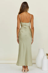 Kizzie Satin Cutout Maxi Dress - Sage - FINAL SALE Ins Street