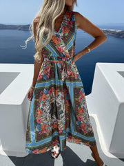 Syke Paisley Print Slit Maxi Dress Ins Street