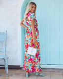 Dear Heart Floral Bardot Wrap Maxi Dress OLIV-001