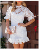 Champs-lys¨¦es Embroidered Lace Dress Ins Street