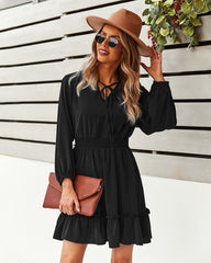 Indy Billowed Ruffle Dress - Black Ins Street