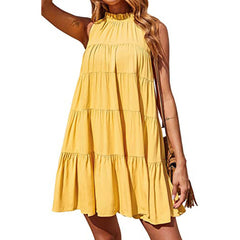 Southern Nights Tiered Halter Dress - Lemon Ins Street