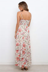 Lilyanne Floral Smocked Tie Strap Maxi Dress - Blush Multi Ins Street