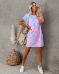 Pastels Cotton Tie Dye Sweatshirt Dress Ins Street