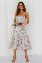 Hulda Floral Smocked Asymm Maxi Dress Ins Street