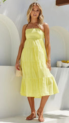 Limoncello Ruffle Tiered Maxi Dress Ins Street