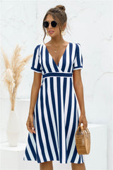 Glinda Striped Satin Midi Shirt Dress Ins Street