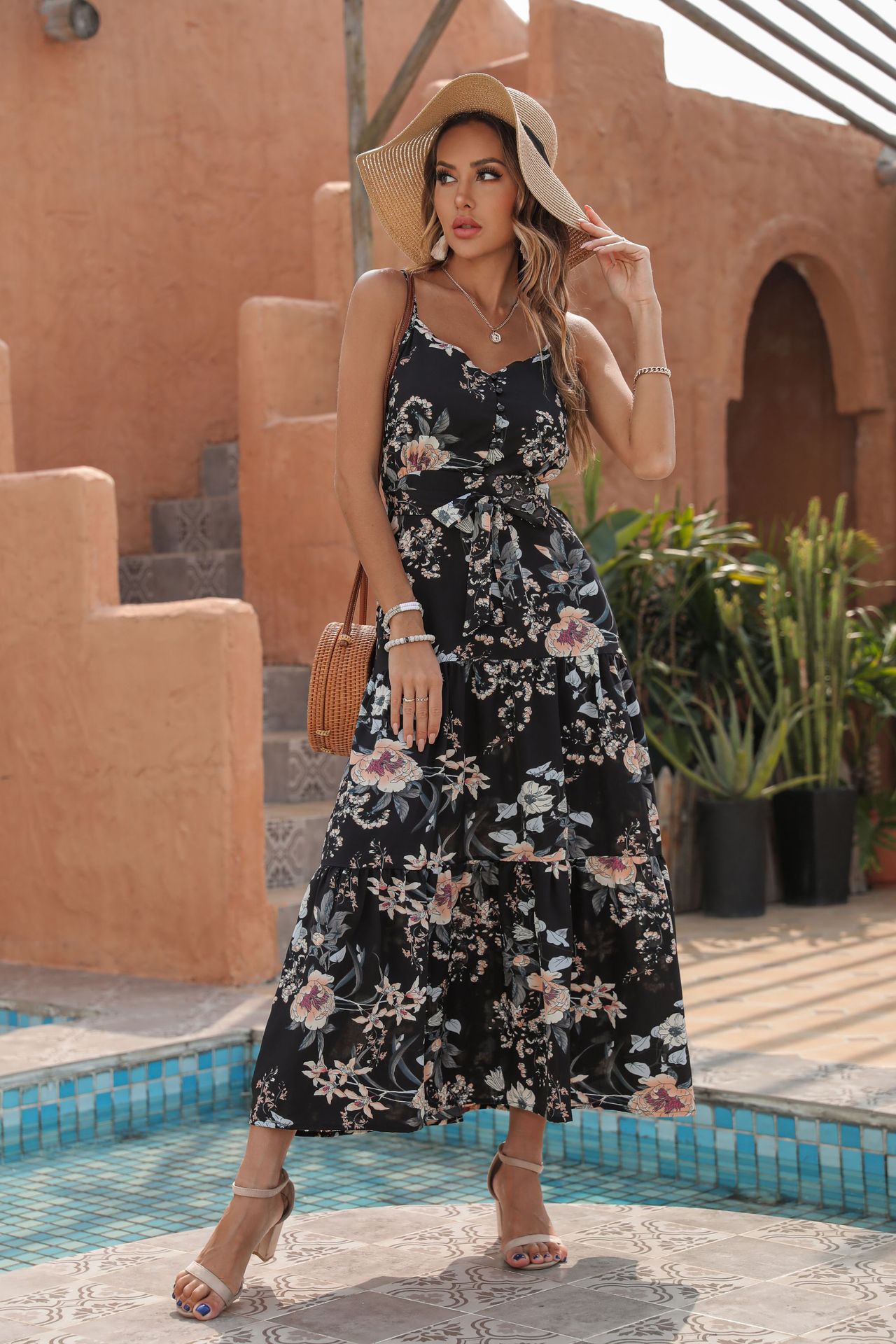 Acqualina Floral Tiered Maxi Dress LOVE-003