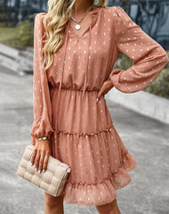 Zura Cotton Swiss Dot Ruffle Dress Ins Street