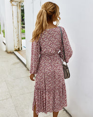 Looking For Love Floral Midi Dress Ins Street