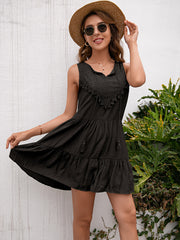 Canon Swiss Dot Tiered Babydoll Dress - Black Ins Street