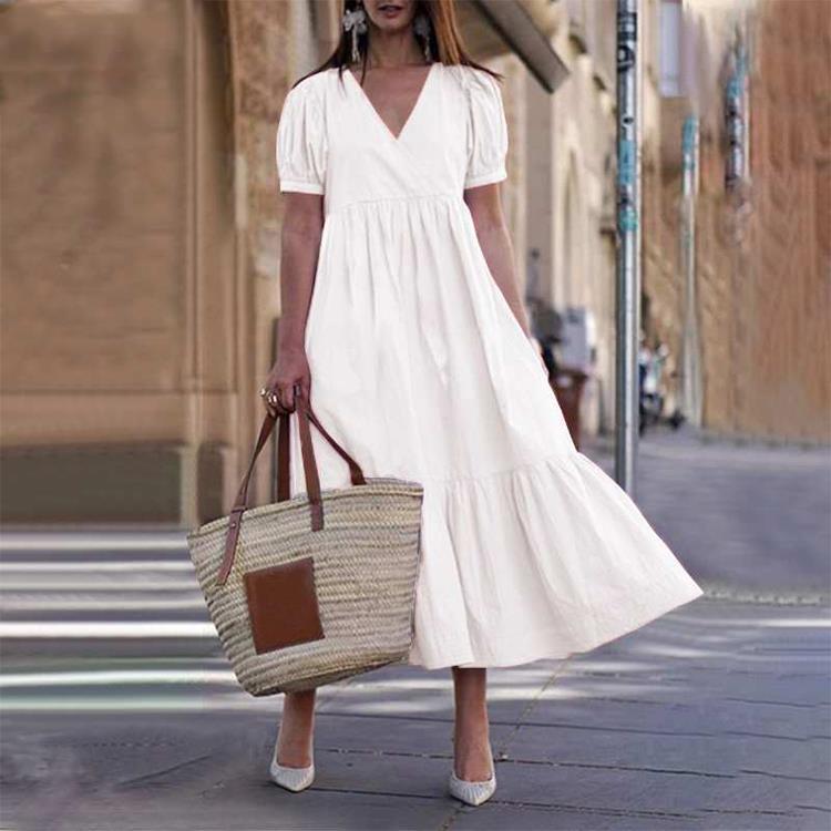 Follow My Lead Tiered Maxi Dress - Off White Ins Street