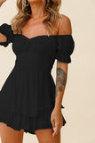 Mahoney Smocked Ruffle Mini Dress - Black Ins Street