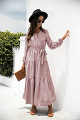 Sanibel Swiss Dot Boho Maxi Dress - Marsala JUST-001