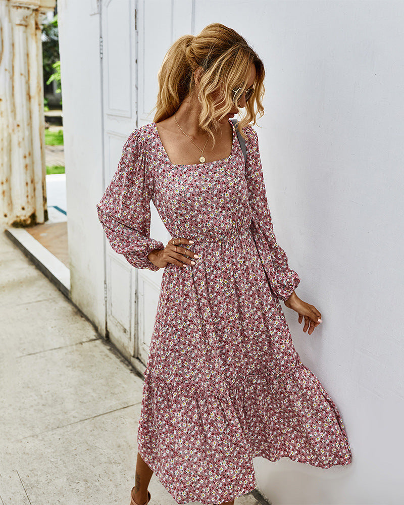 Looking For Love Floral Midi Dress Ins Street