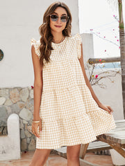 Cupcake Cotton Pocketed Polka Dot Babydoll Dress - Beige ENDL-001