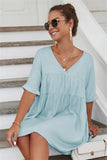 Nina Cotton Blend Pocketed Puff Sleeve Dress Ins Street