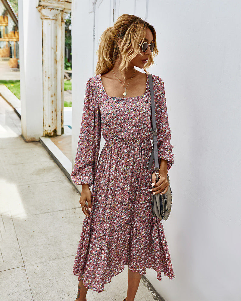 Looking For Love Floral Midi Dress Ins Street