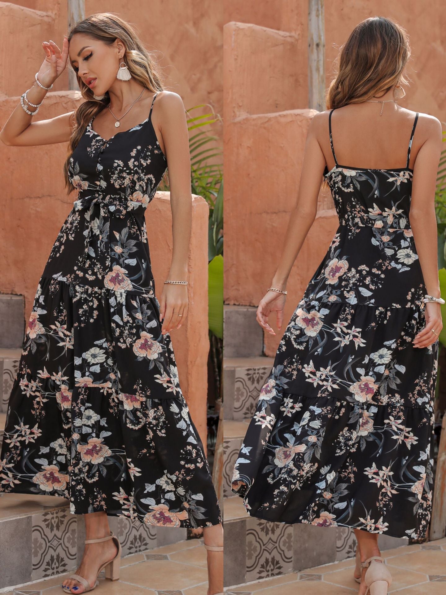 Acqualina Floral Tiered Maxi Dress LOVE-003