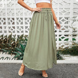 Huma Cotton Smocked Tassel Maxi Skirt - Sage - FINAL SALE Ins Street