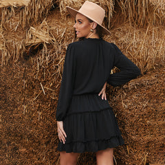 Easy To Love Ruffle Dress - Black Ins Street