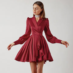 Meet And Greet Satin Drape Dress - Wine Ins Street